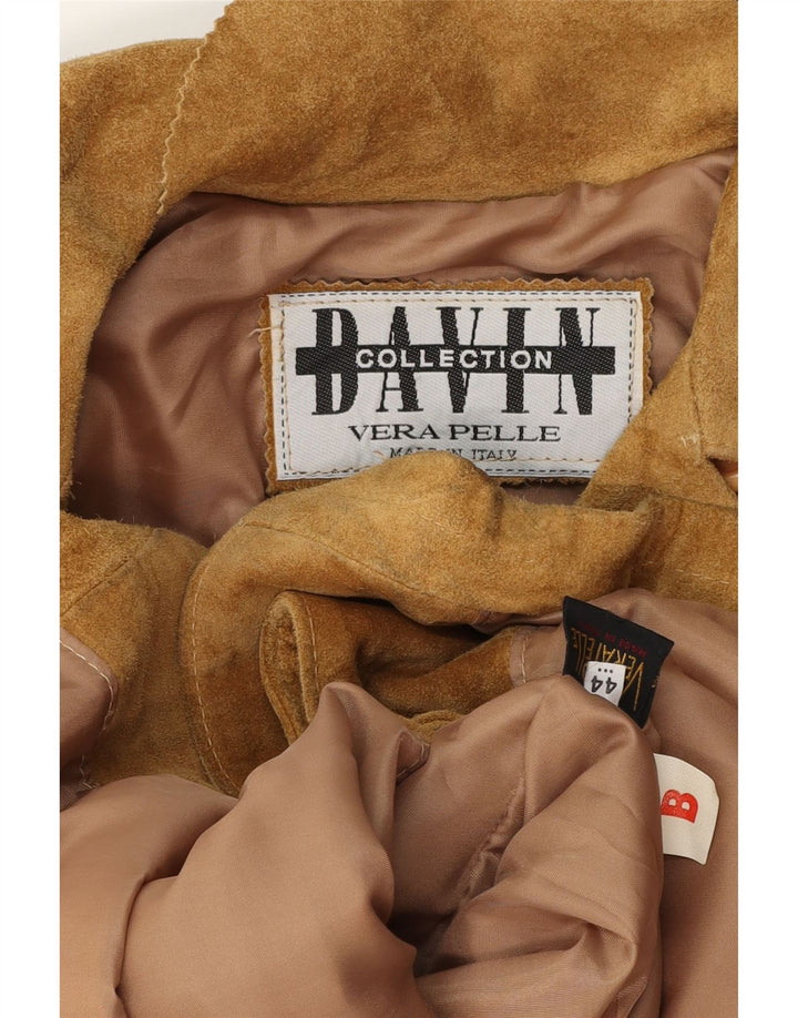 Giacca da donna oversize in pelle scamosciata Davin IT 44 in pelle marrone medio