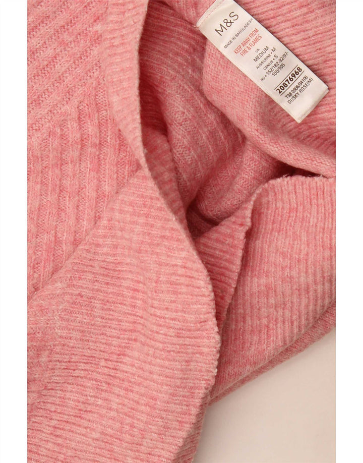 Maglione maglione girocollo oversize da donna Marks & Spencer UK 14 Rosa medio