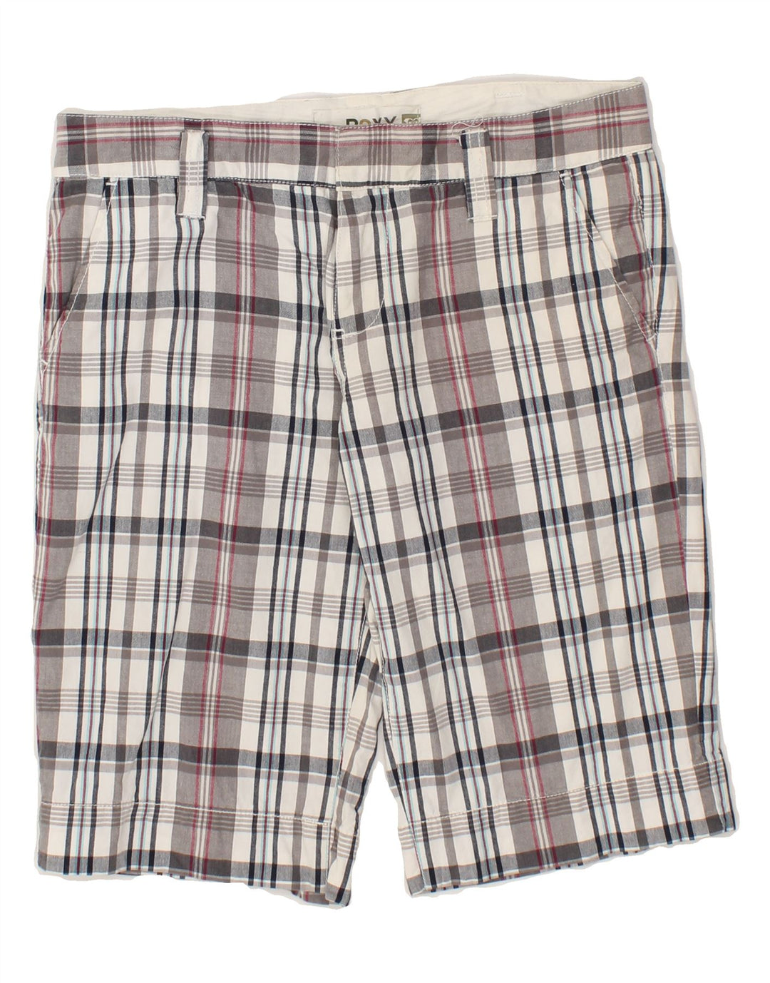 ROXY Womens Chino Shorts US 6 Medium W32  Grey Check Cotton Vintage Roxy and Second-Hand Roxy from Messina Hembry 