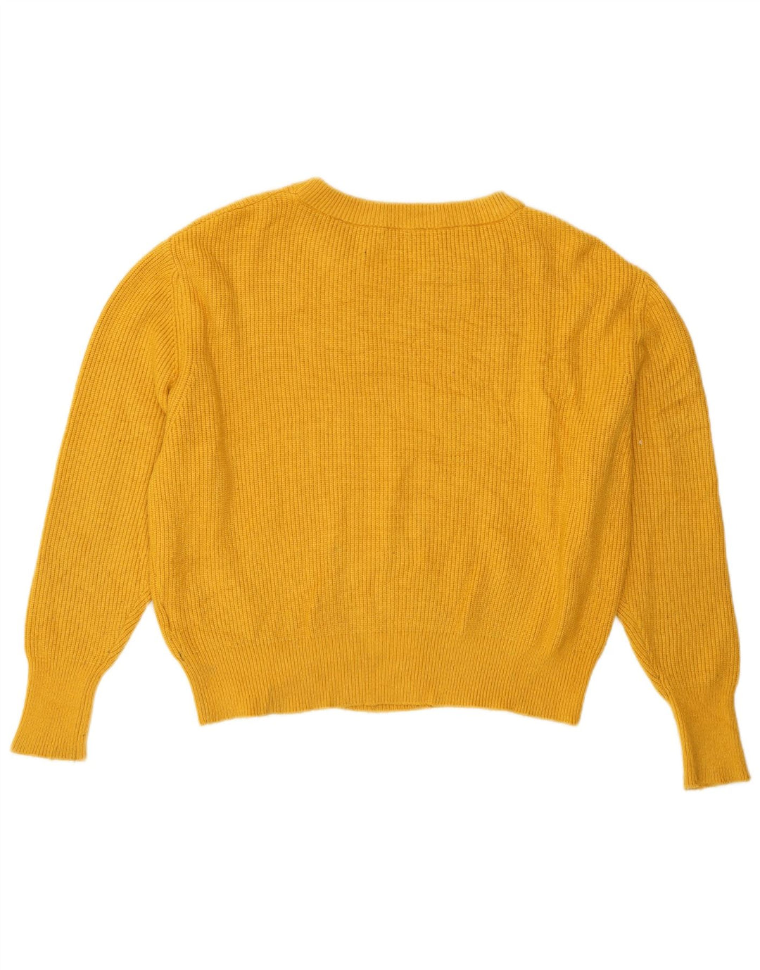 Maglione corto girocollo oversize da donna Zara UK 10 piccolo giallo