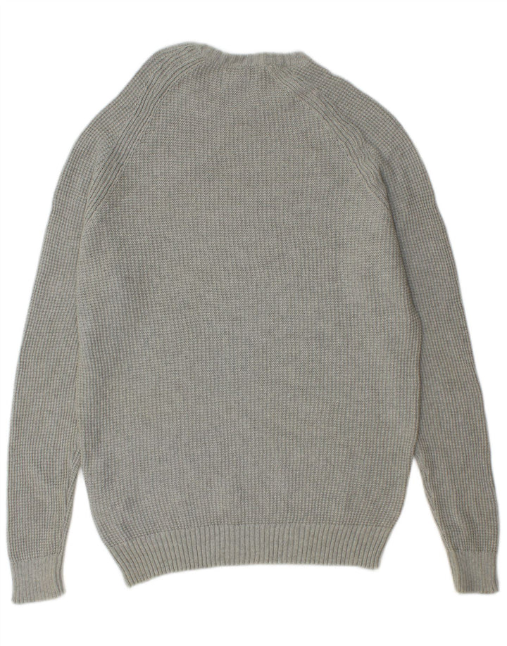 Maglione maglione girocollo da uomo Zara in cotone grigio medio