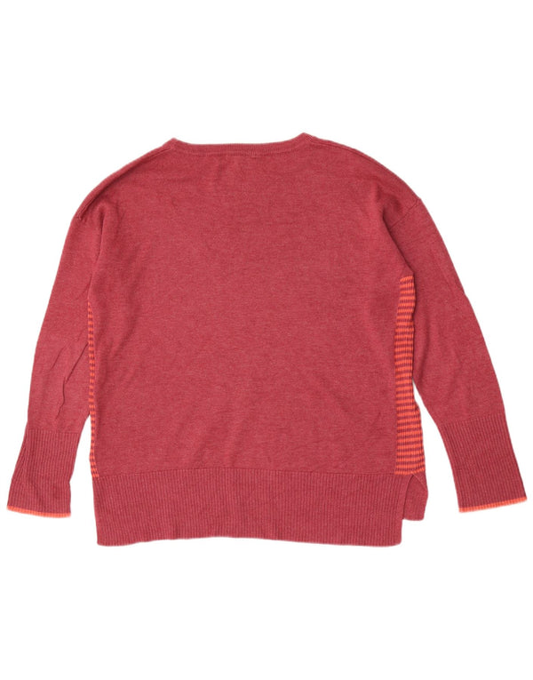 Maglione maglione con scollo a barca da donna White Stuff UK 14 Cotone a righe grandi rosa