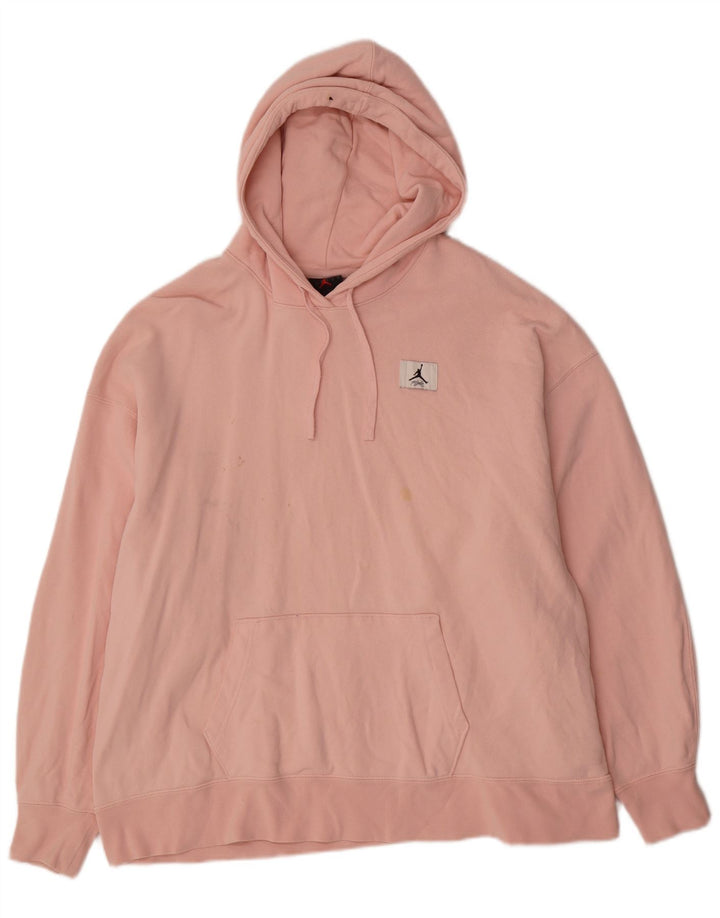 Felpa con cappuccio oversize Jordan da uomo in cotone rosa medio