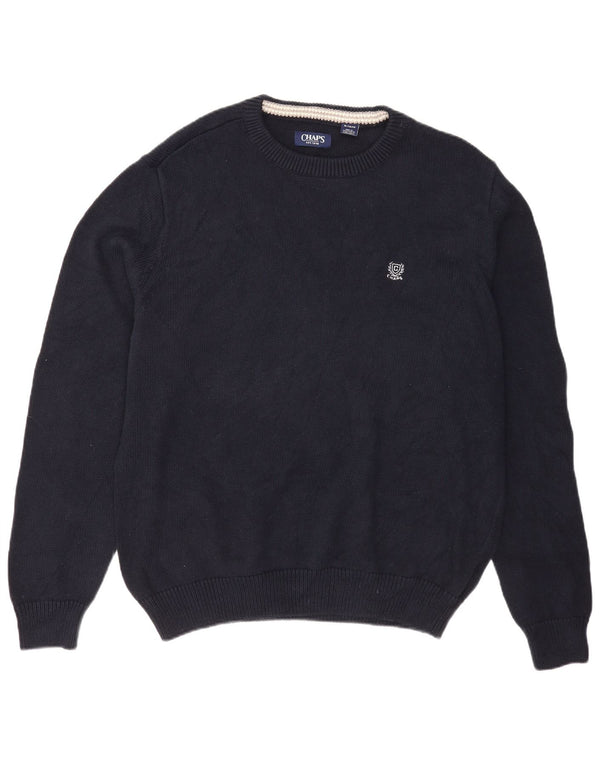 Chaps Uomo Maglione con scollo a barca Maglione XL Cotone blu navy