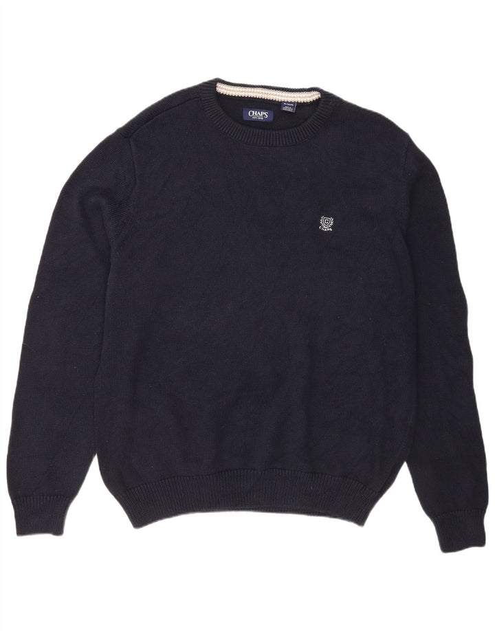 Chaps Uomo Maglione con scollo a barca Maglione XL Cotone blu navy