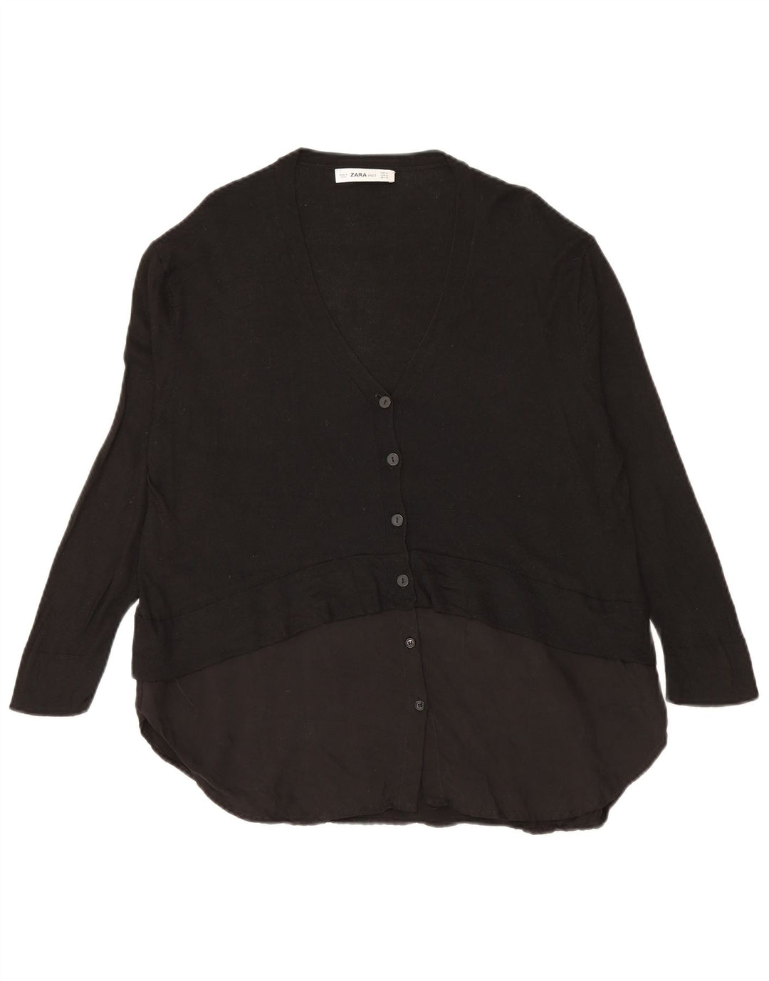 Maglione cardigan lungo da donna Zara UK 14 medio nero