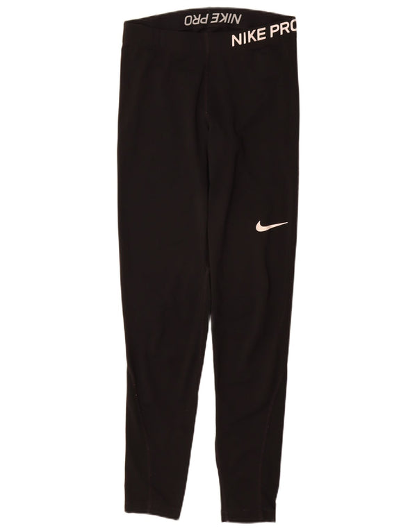 Leggings grafici Nike Dri Fit da donna UK 10 piccoli poliestere nero