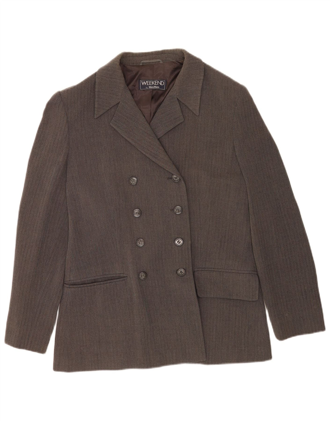 Giacca blazer da weekend da donna Max Mara UK 16 Large Grey Chevron
