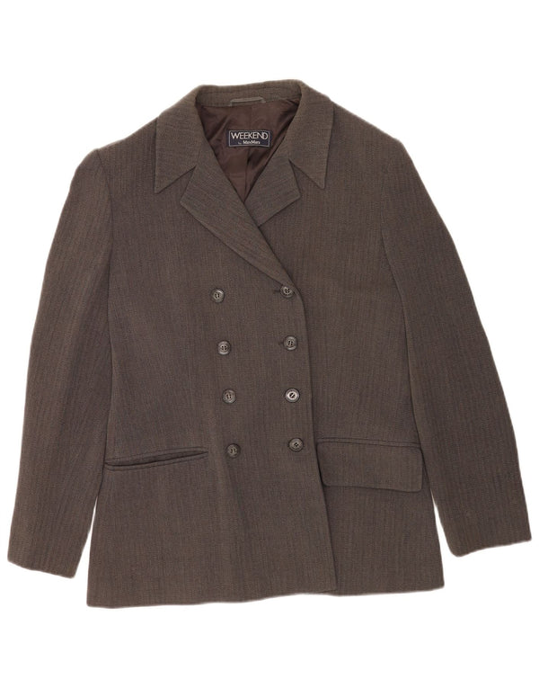 Giacca blazer da weekend da donna Max Mara UK 16 Large Grey Chevron