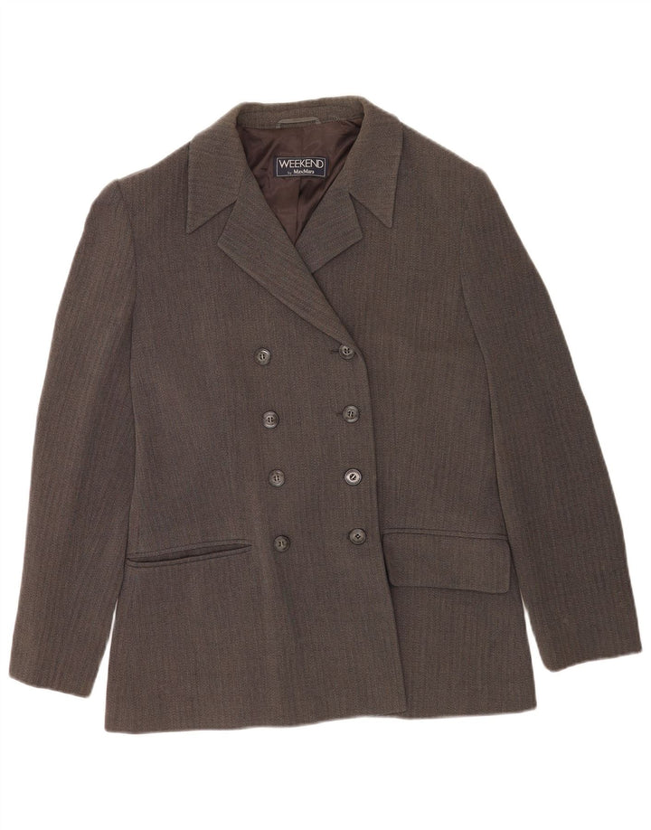 Giacca blazer da weekend da donna Max Mara UK 16 Large Grey Chevron