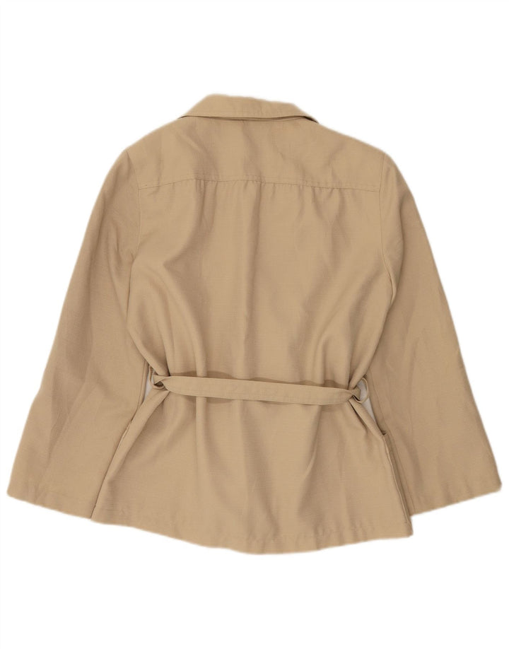 Giacca blazer da donna vintage UK 14 Poliestere beige medio