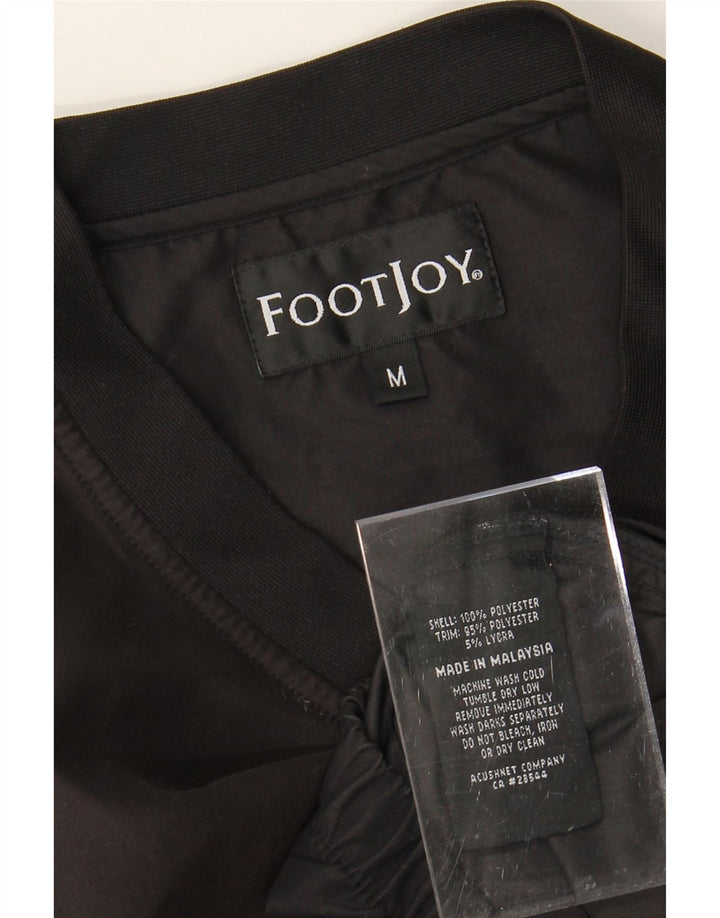 FOOTJOY Mens Pullover Tracksuit Top Jacket Medium Black Polyester Vintage FootJoy and Second-Hand FootJoy from Messina Hembry 