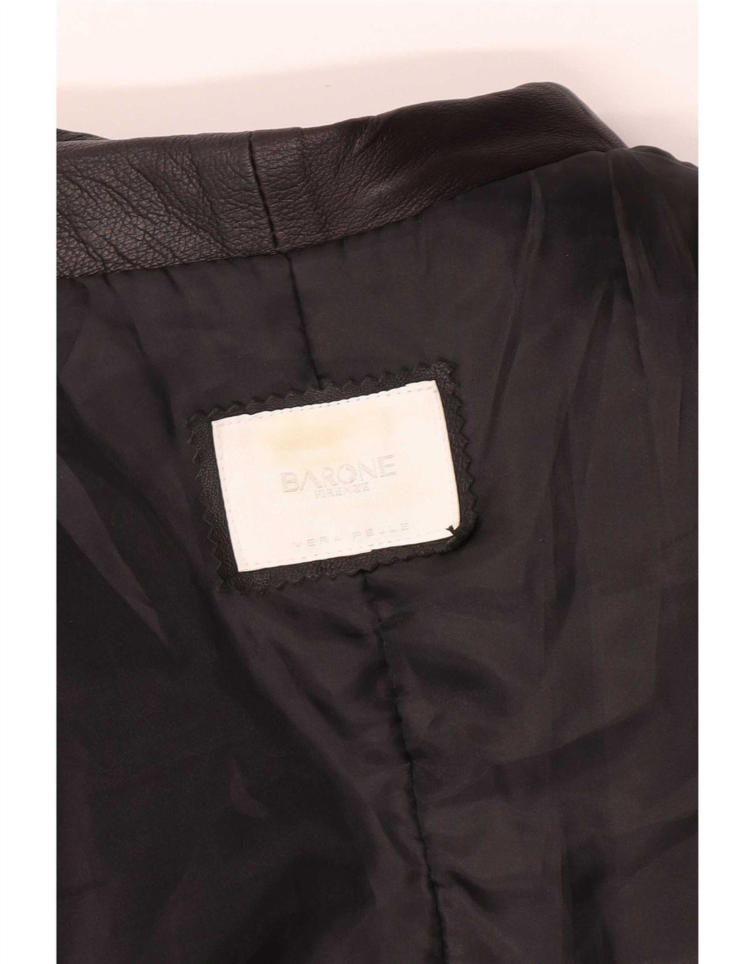 Cappotto in pelle da uomo Barone UK 36 piccolo nero