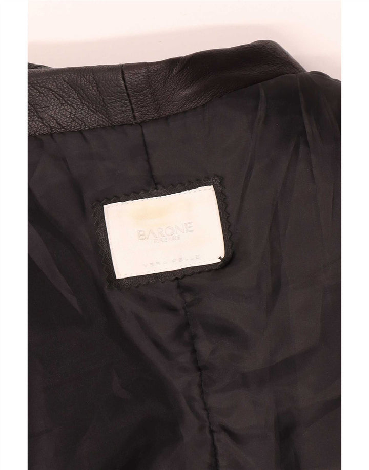 Cappotto in pelle da uomo Barone UK 36 piccolo nero