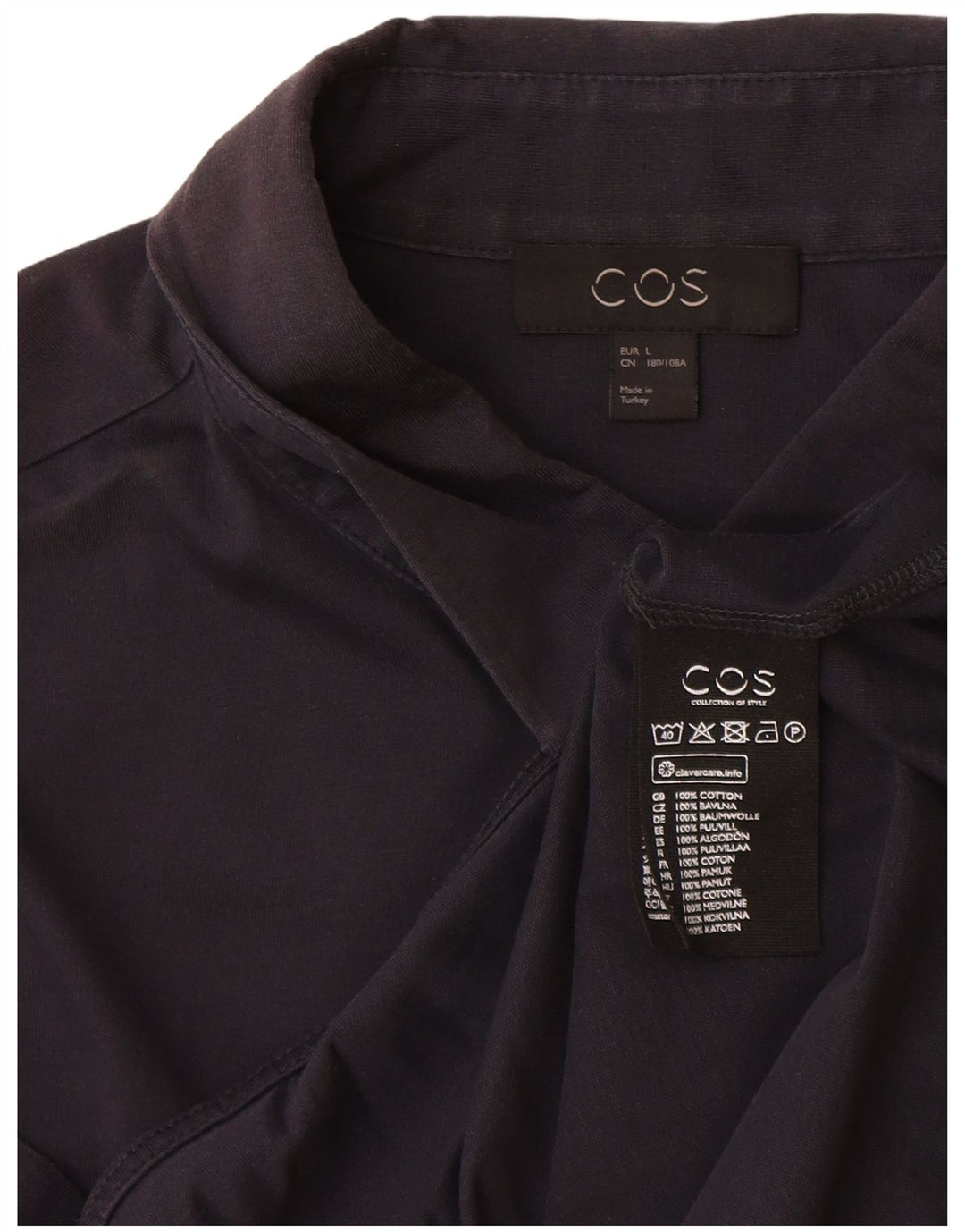 Camicia Cos da uomo a maniche corte grande in cotone blu navy