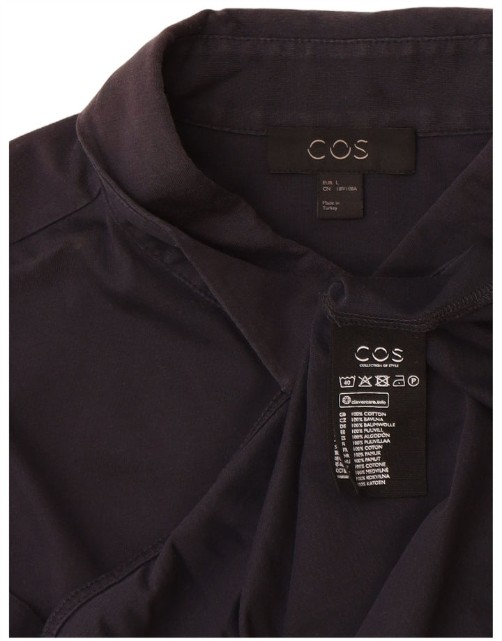 Camicia Cos da uomo a maniche corte grande in cotone blu navy