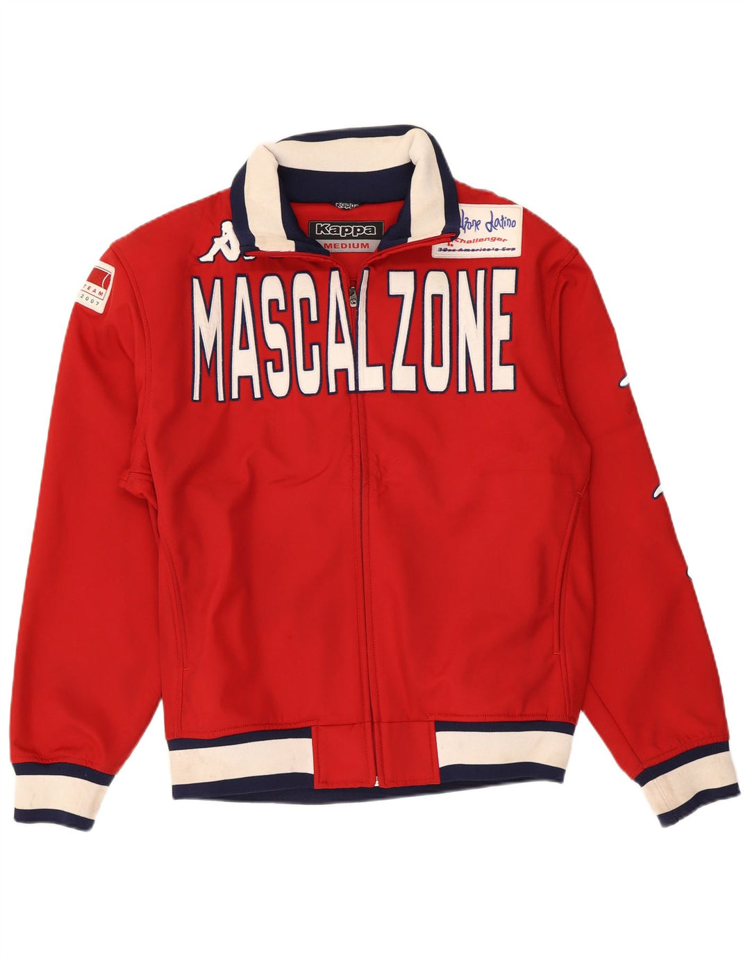 Giacca da tuta grafica da uomo Kappa in poliestere color block rosso medio
