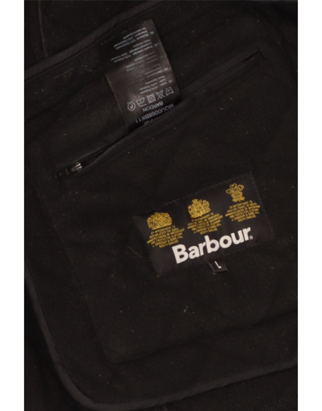 Giacca trapuntata da uomo Barbour UK 40 grande poliestere nero