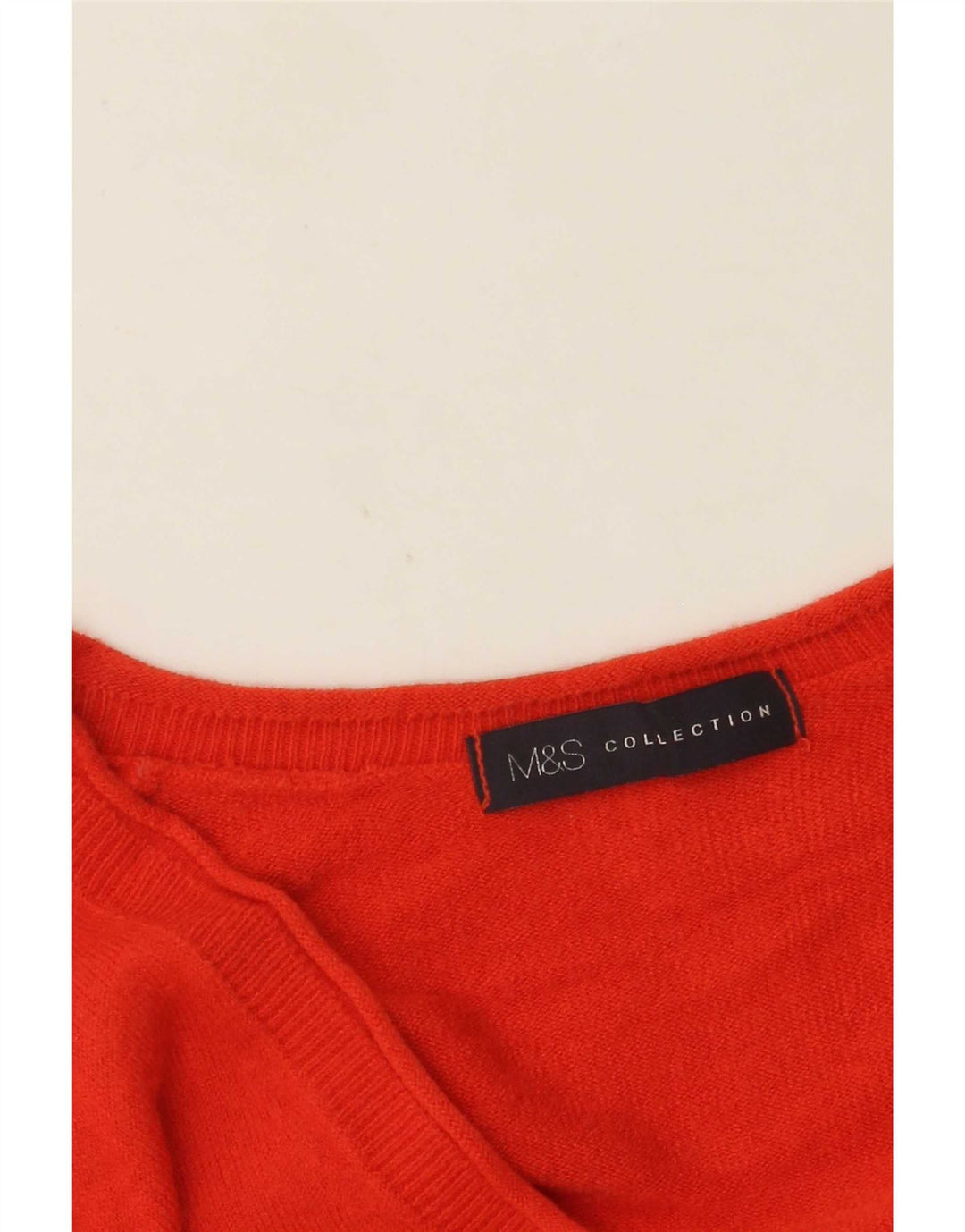 Maglione maglione con scollo a V da donna Marks & Spencer UK 10 piccolo arancione