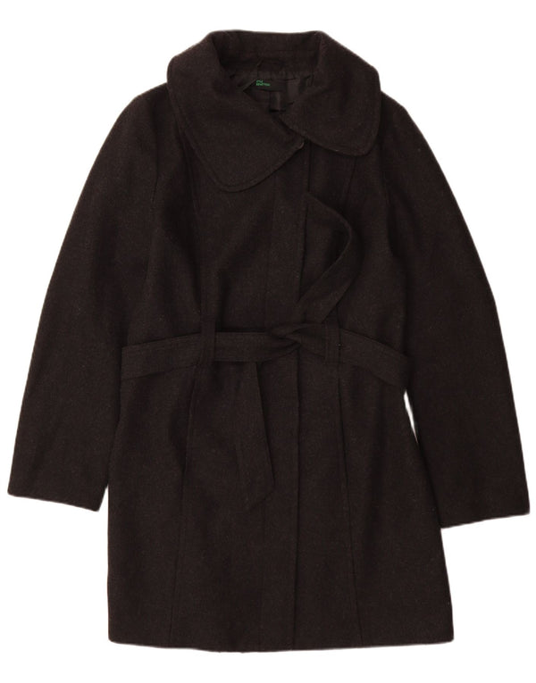 Cappotto Donna BENETTON IT 46 Large Grigio Lana