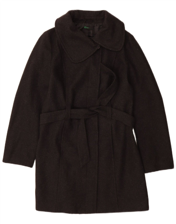 Cappotto Donna BENETTON IT 46 Large Grigio Lana