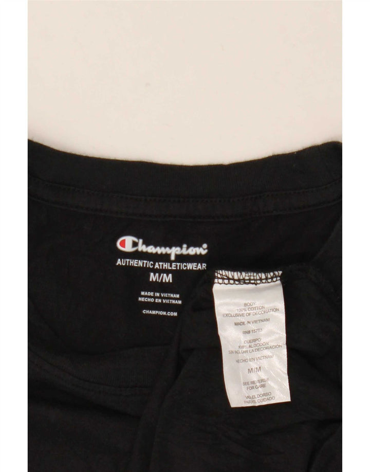 T-shirt grafica da uomo Champion Top in cotone nero medio