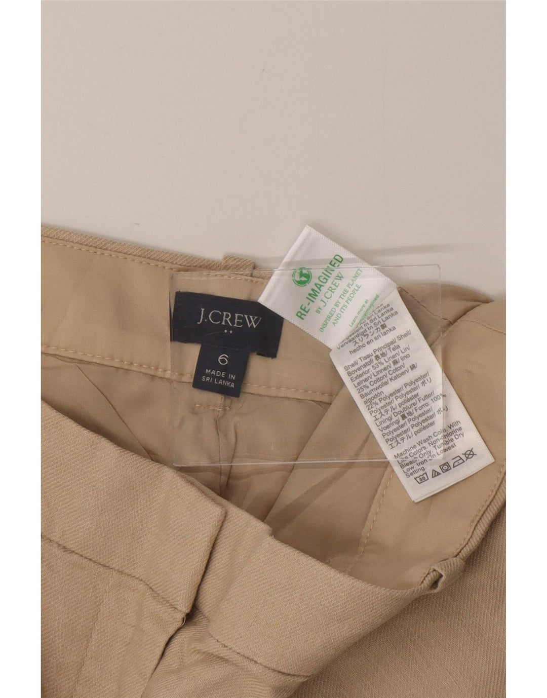 Pantaloncini chino da donna J. CREW US 6 medi W28 cotone beige