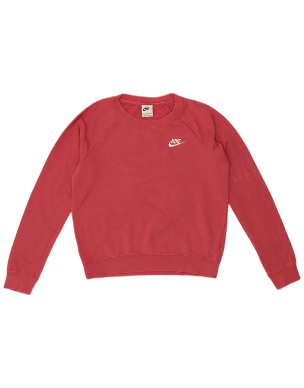 Felpa Oversize Crop da Donna Nike UK 6 XS Cotone Rosso