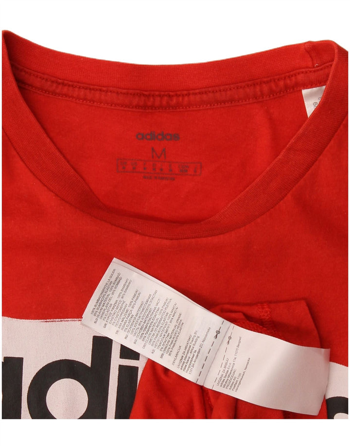 T-shirt grafica da uomo Adidas Top in cotone rosso medio
