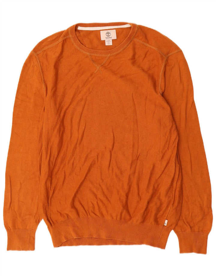 Timberland Maglione girocollo da uomo vestibilità regolare girocollo grande cotone arancione
