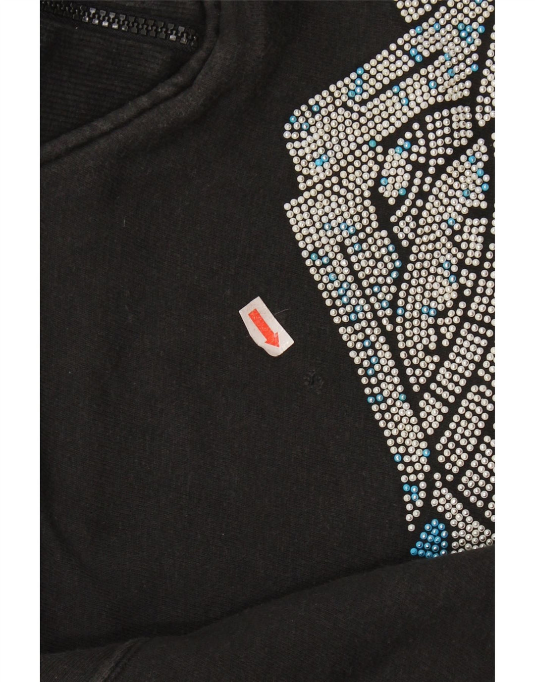 NORTONS Felpa con collo con zip grafica da donna Maglione UK 14 Medio Nero