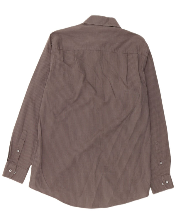 Camicia da uomo Calvin Klein taglia 15 cotone gessato grigio medio