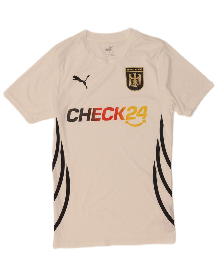 T-shirt grafica Puma da uomo Deutshland Top XS poliestere bianco