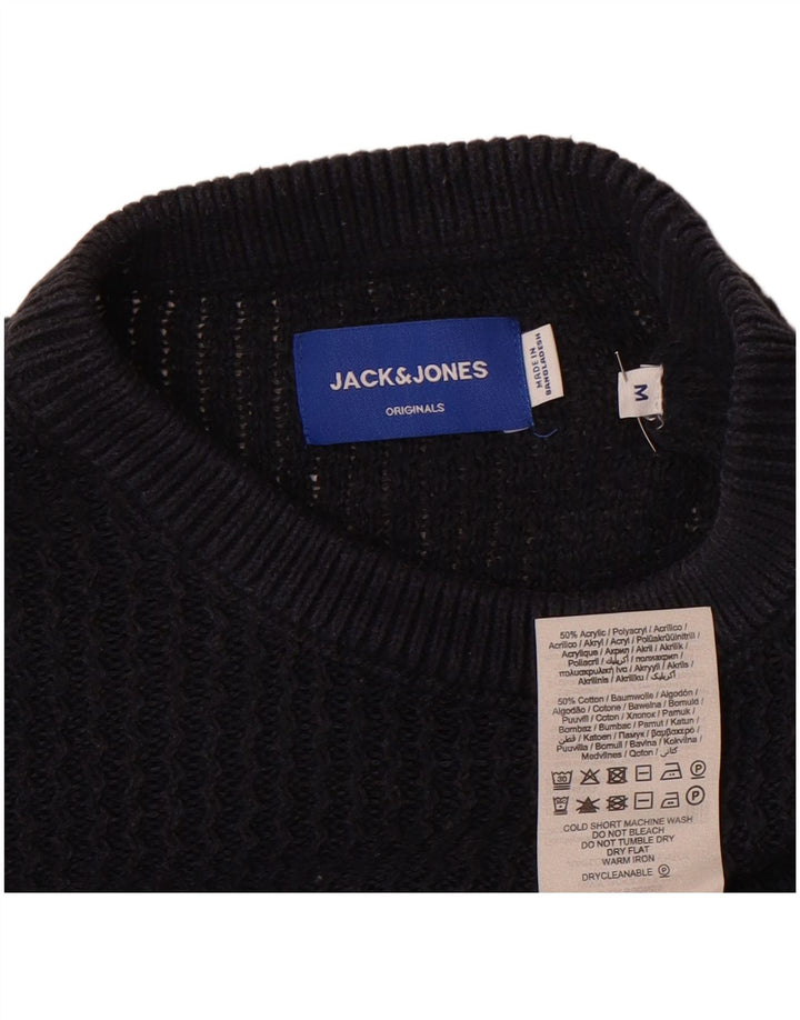 Maglione maglione girocollo da uomo Jack & Jones medio acrilico blu navy