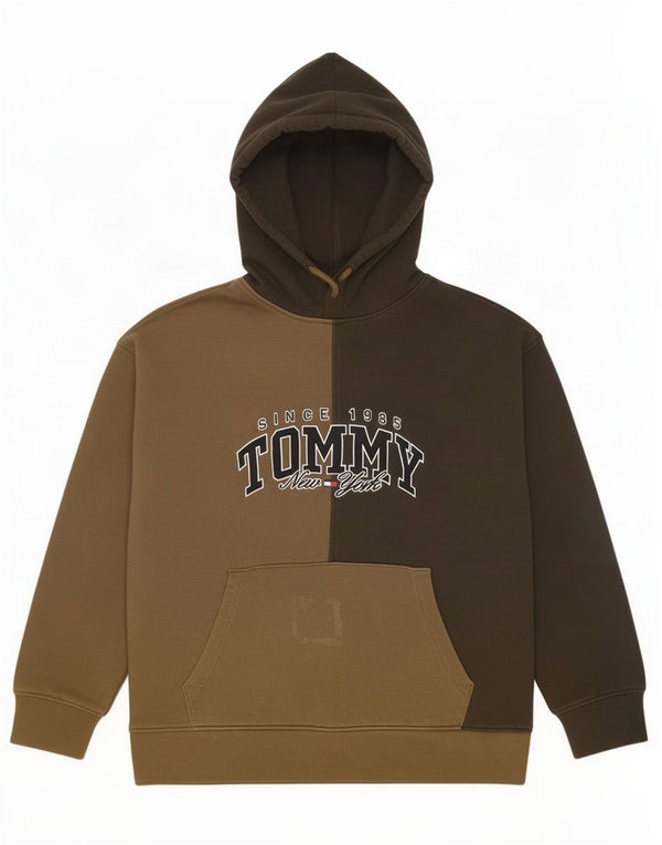 Maglione con cappuccio grafico da uomo Tommy Hilfiger New York Graphic Block color kaki medio