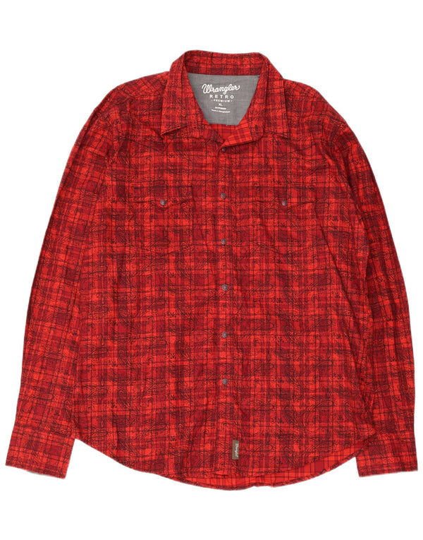 Camicia da uomo in flanella Wrangler XL in cotone cachemire rosso
