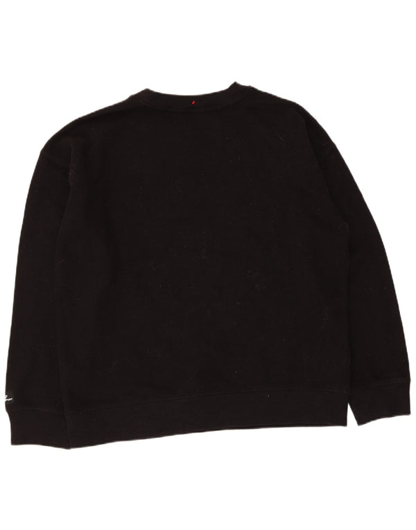 Felpa grafica da donna vestibilità ampia Dkny UK 12 cotone nero medio