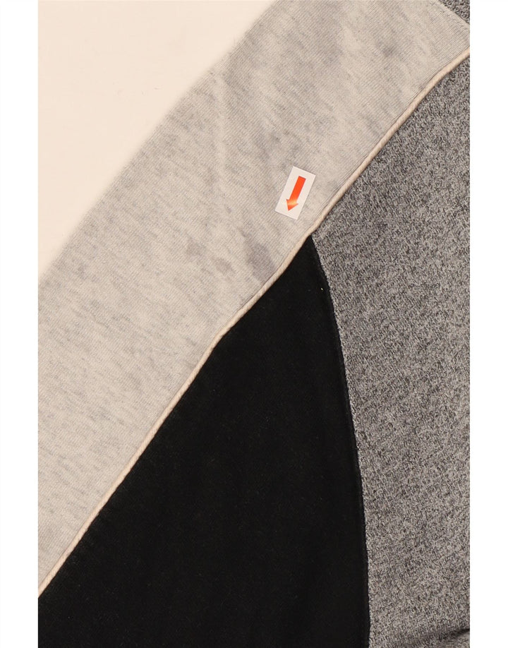 CHAMPION Felpa da uomo con collo con zip, maglione grande, cotone color block grigio