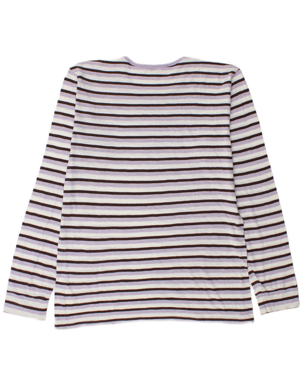 Diesel Top da uomo a maniche lunghe 2XL in cotone a righe viola
