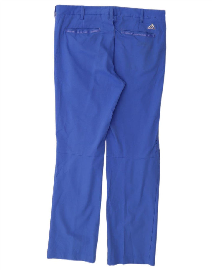 Pantaloni chino dritti Adidas Coolmax da uomo W34 L32 poliestere blu