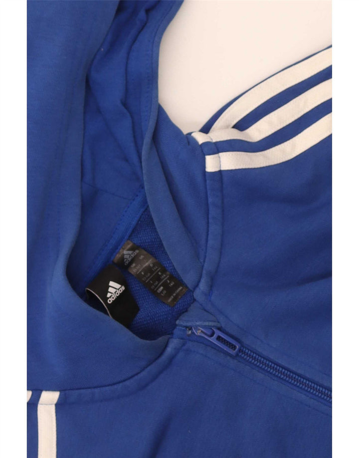 Felpa con cappuccio e zip Adidas da bambino 13-14 anni Blu