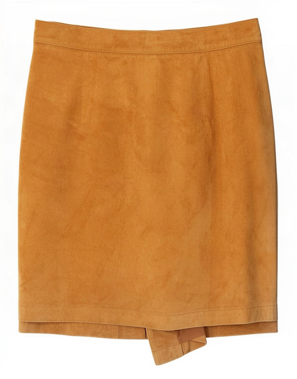Gonna a portafoglio in pelle scamosciata da donna Port Banus IT 46 Large W30 Pelle beige