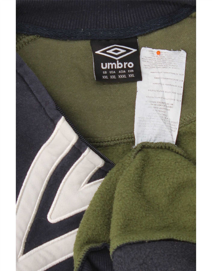 Giacca da ginnastica grafica da uomo Umbro 2XL in cotone color block blu navy