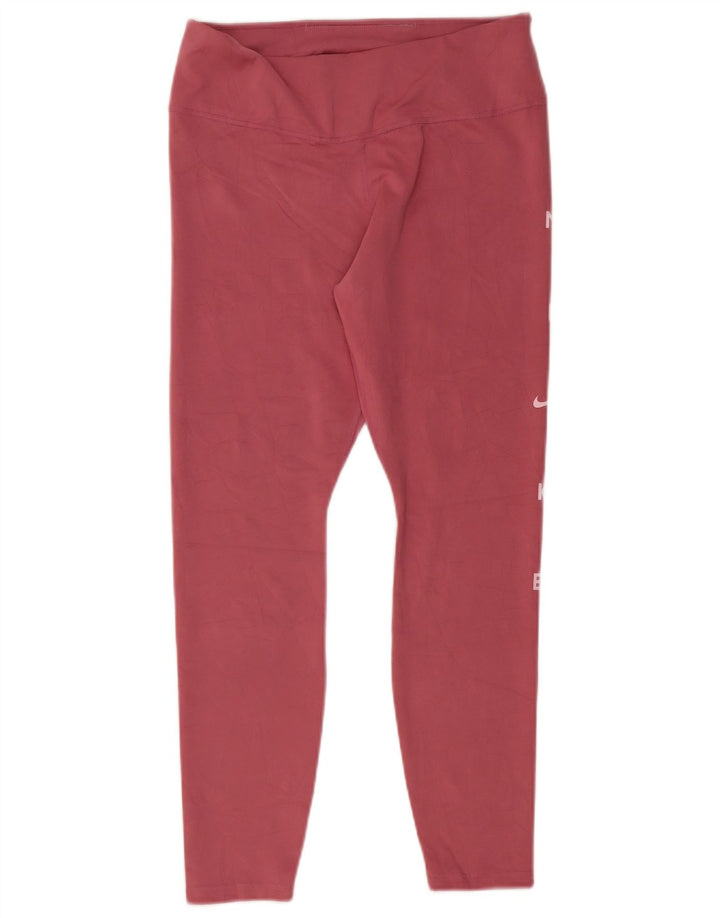 Leggings grafici Nike Dri Fit da donna UK 14 grande poliestere rosa
