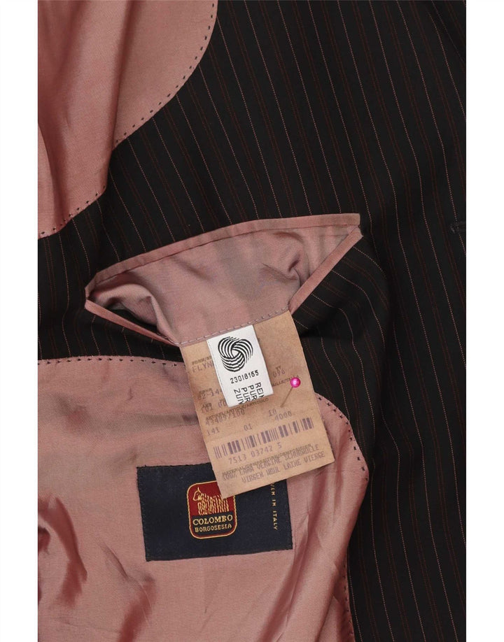 Giacca blazer da uomo a 3 bottoni Hugo Boss IT 52 XL classica in lana gessata nera