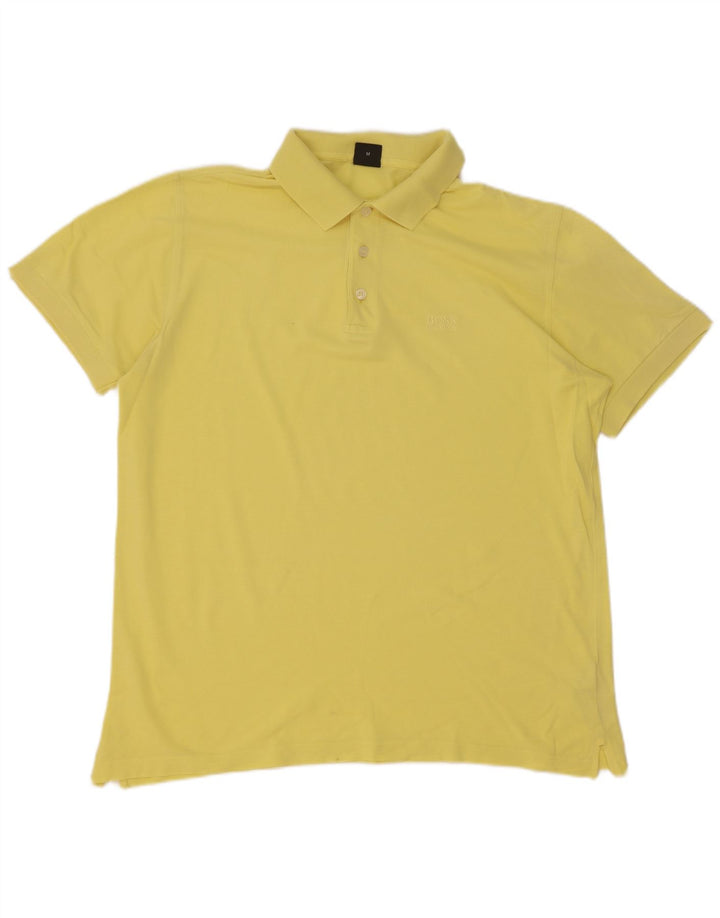 Polo da uomo Hugo Boss in cotone giallo medio