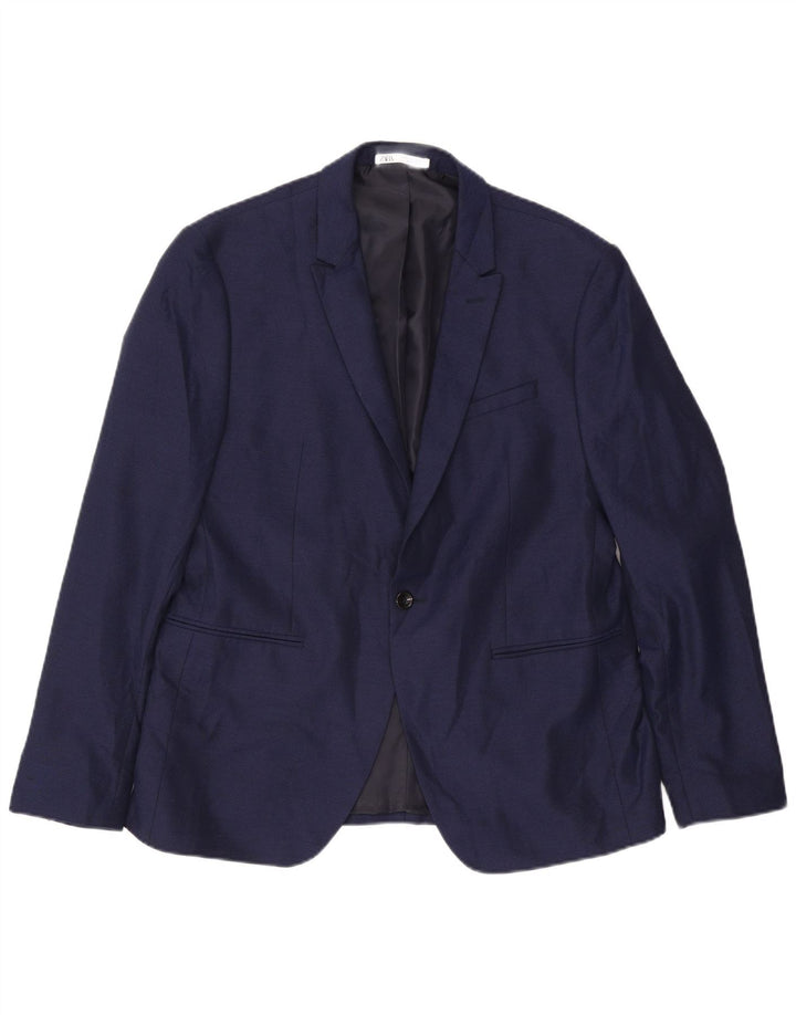 Giacca blazer da uomo a 1 bottone Zara EU 54 XL blu navy