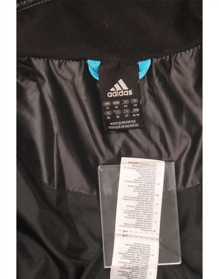 ADIDAS Womens Munster Rugby Padded Coat UK 14 Large Black Polyester