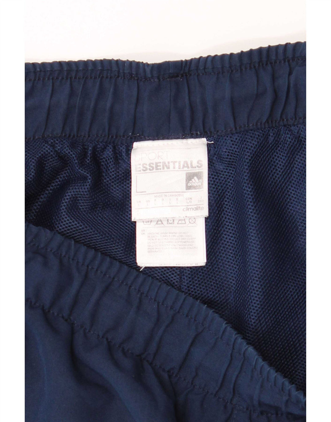 Adidas Pantaloncini sportivi regolari da uomo di grandi dimensioni in poliestere blu navy