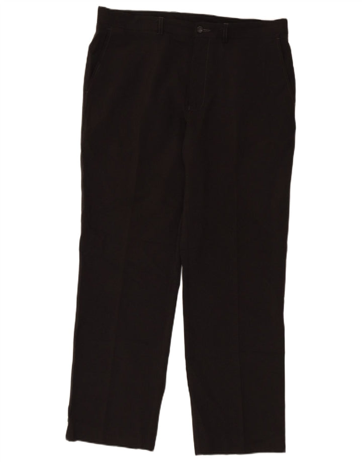 Pantaloni chino dritti da uomo Marks & Spencer W36 L31 poliestere grigio